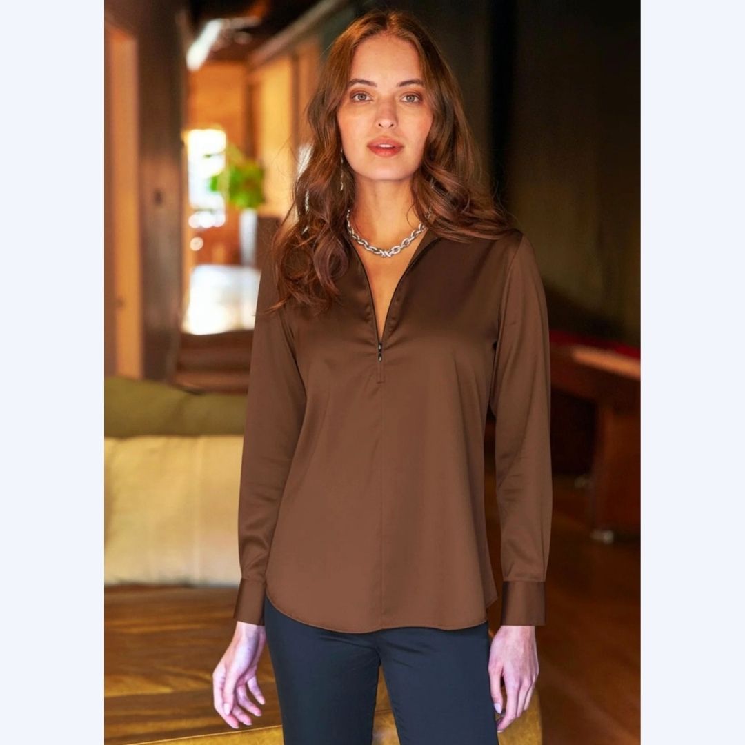 The Cutest Long Sleeve Zip Shirt