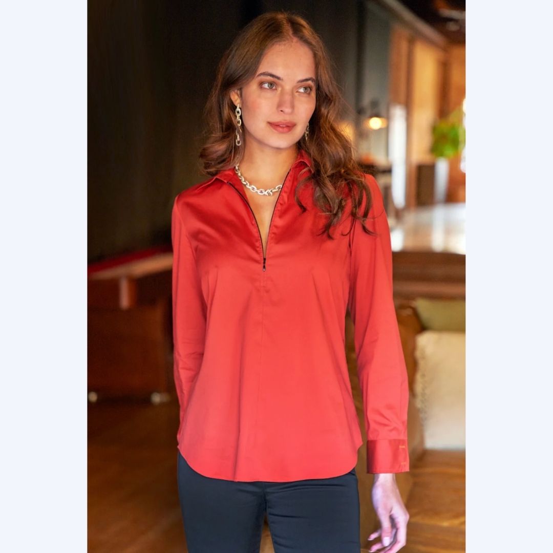 The Cutest Long Sleeve Zip Shirt
