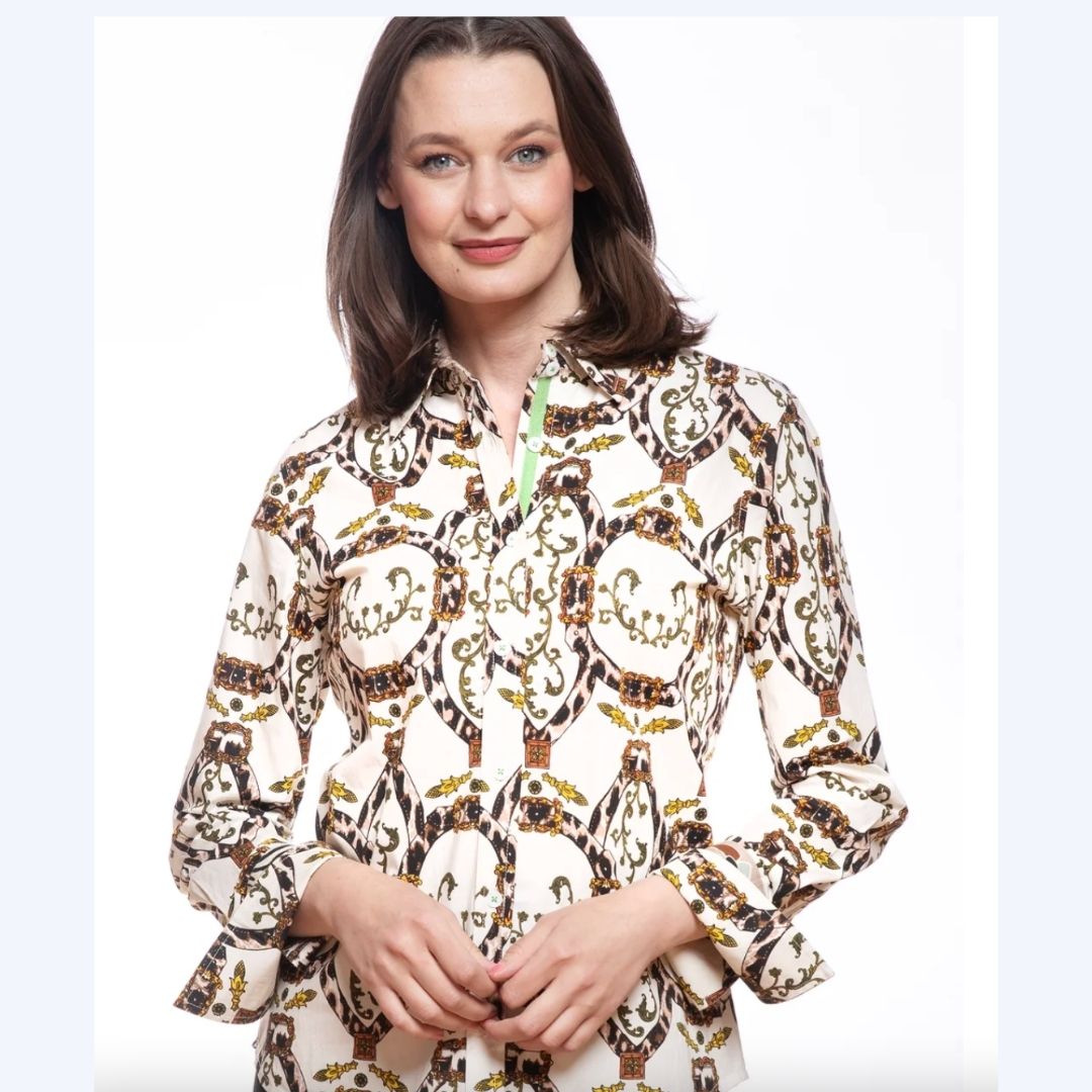Cheetah Filigree Print Shirt