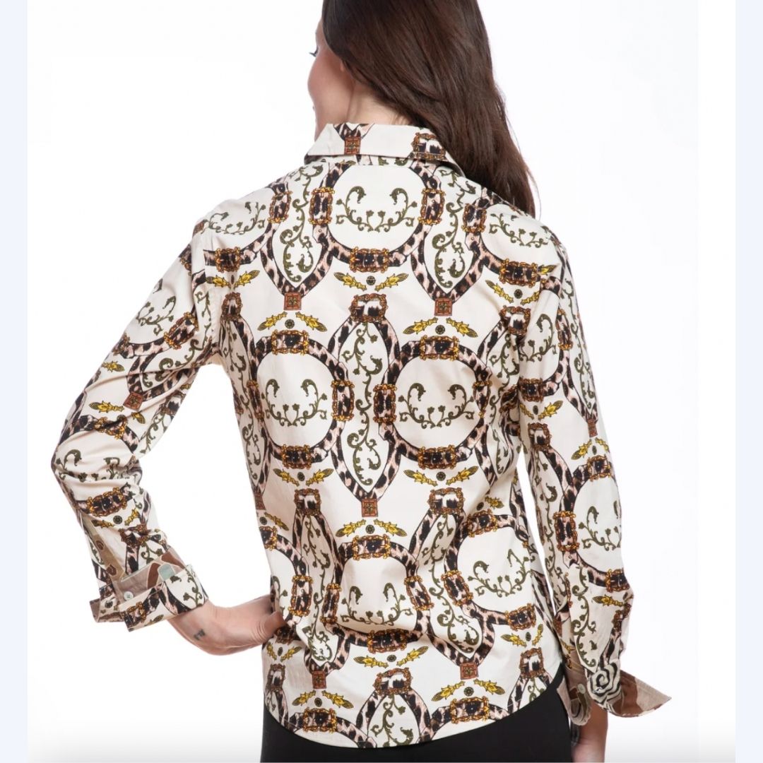 Cheetah Filigree Print Shirt