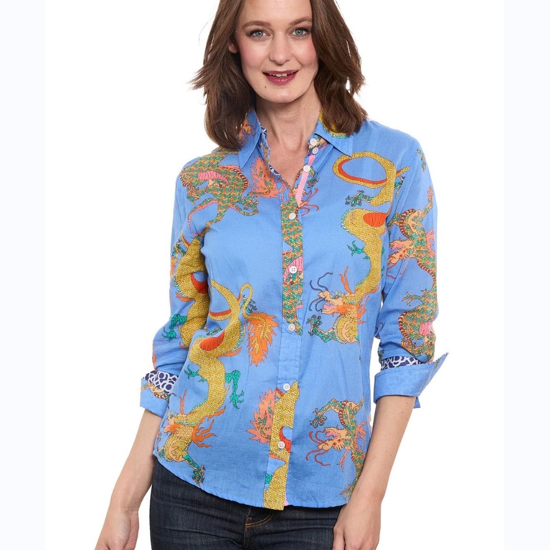 Periwinkle Voile Dragon Shirt