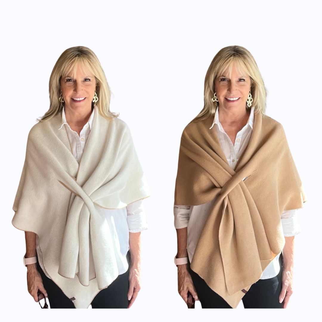 Reversible Italian Wrap-Camel/Oatmeal