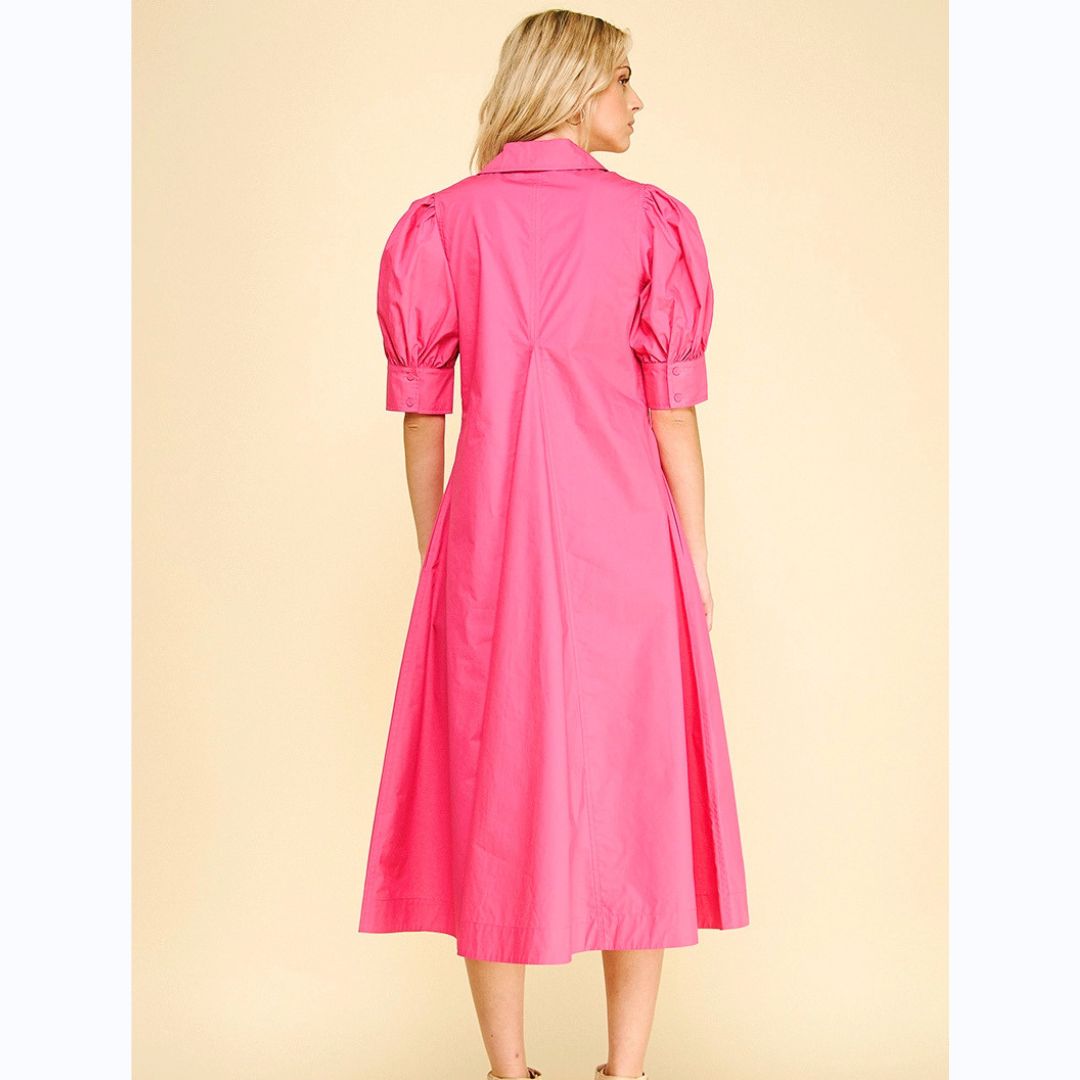Pink Inverted Pleat Dress