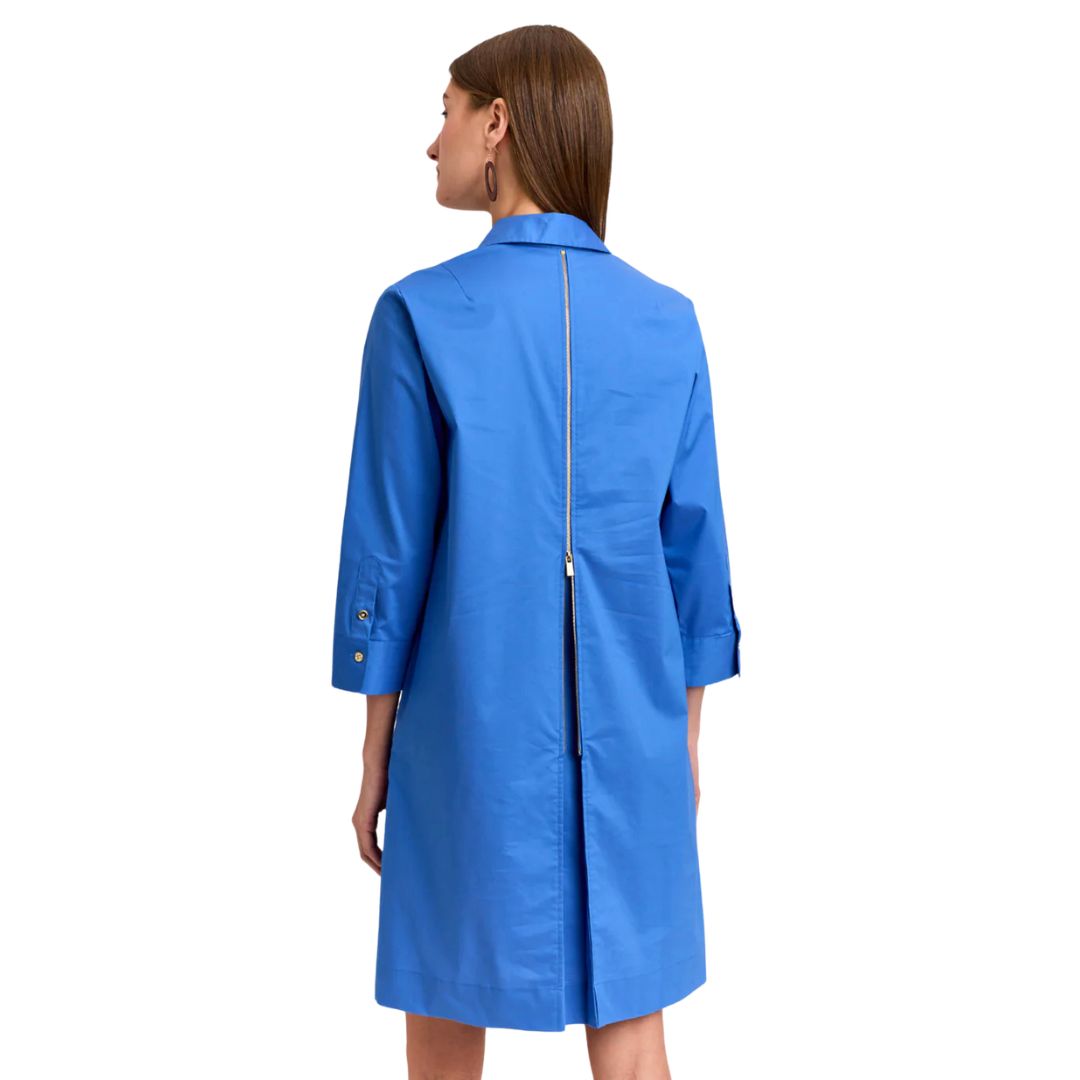 Alessa Blue Zip Front Dress
