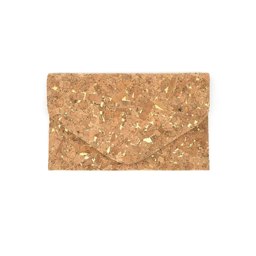 Gold Cork Envelope Clutch