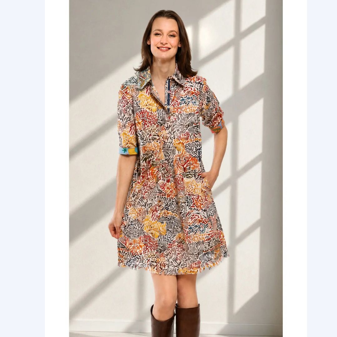 Fall Abstract Print Dress