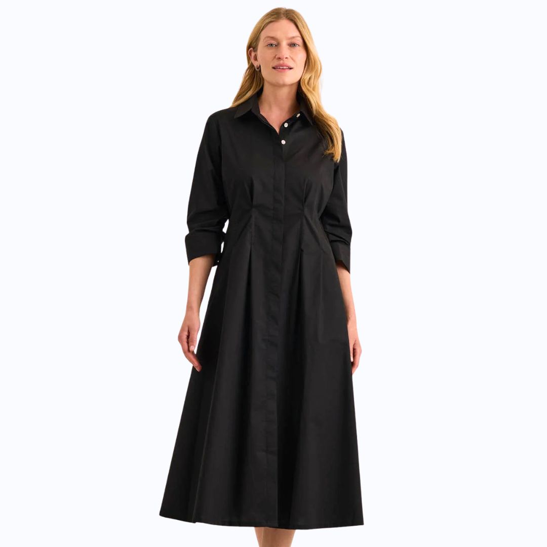 Black Martina 3/4 Sleeve Dress