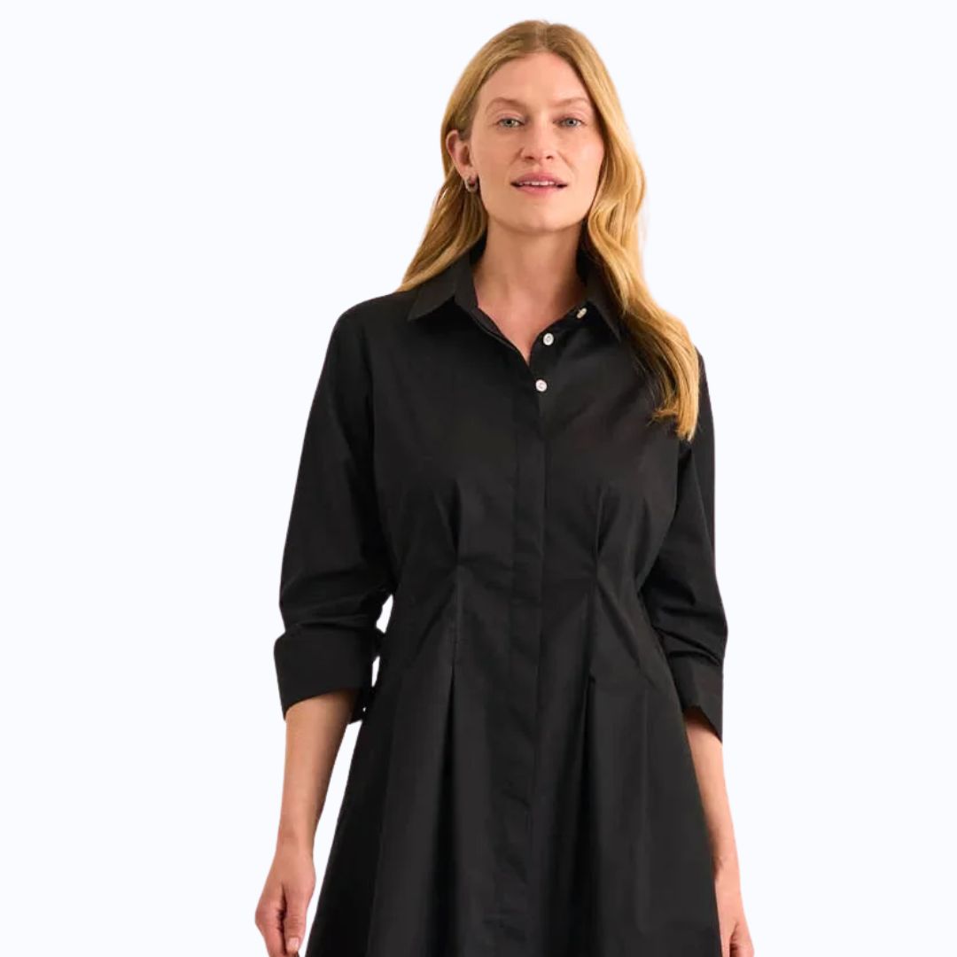 Black Martina 3/4 Sleeve Dress