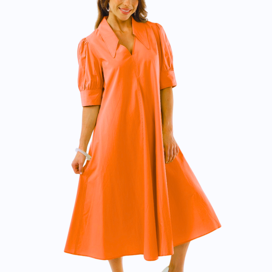 Long Inverted Pleat Dress