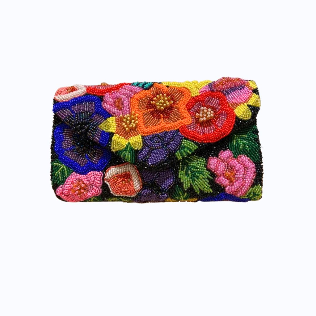 Beaded Floral Clutch