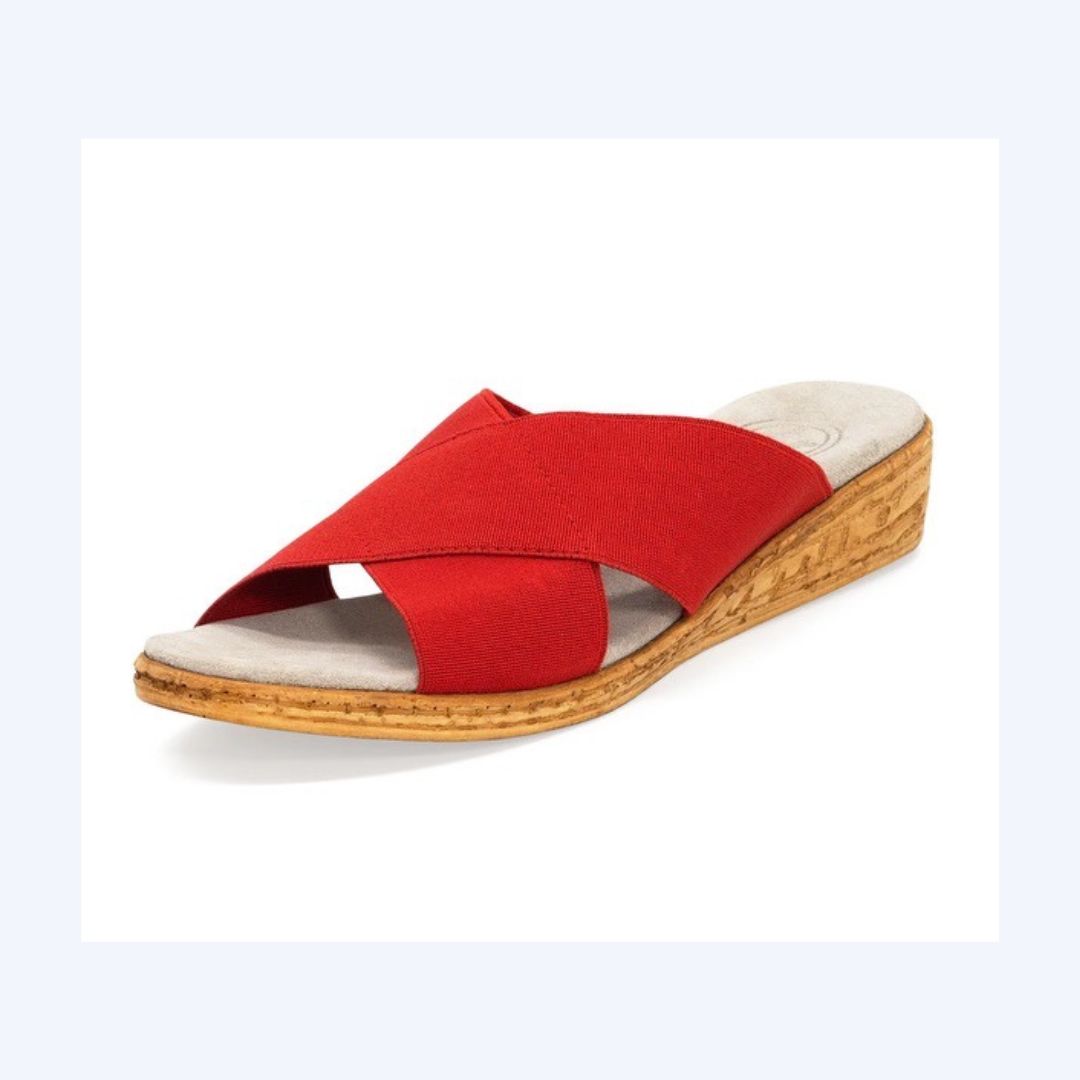 Criss Cross Low Wedge Sandals Kristin Chase
