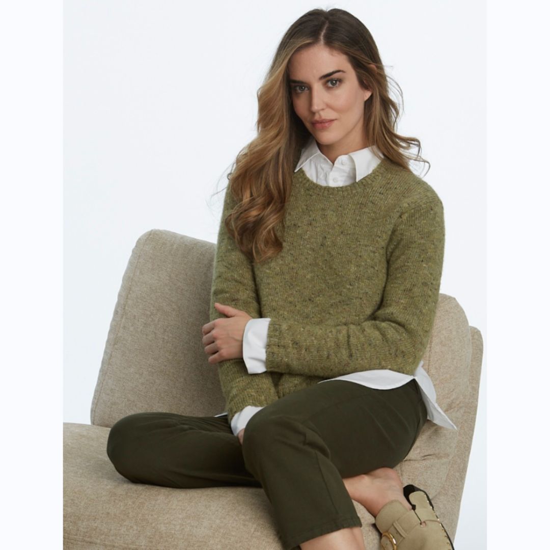 Moss Green Crew Neck Sweater