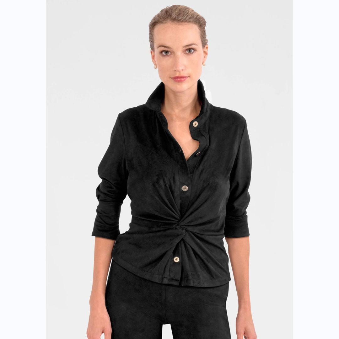 Faux Suede Twist Top