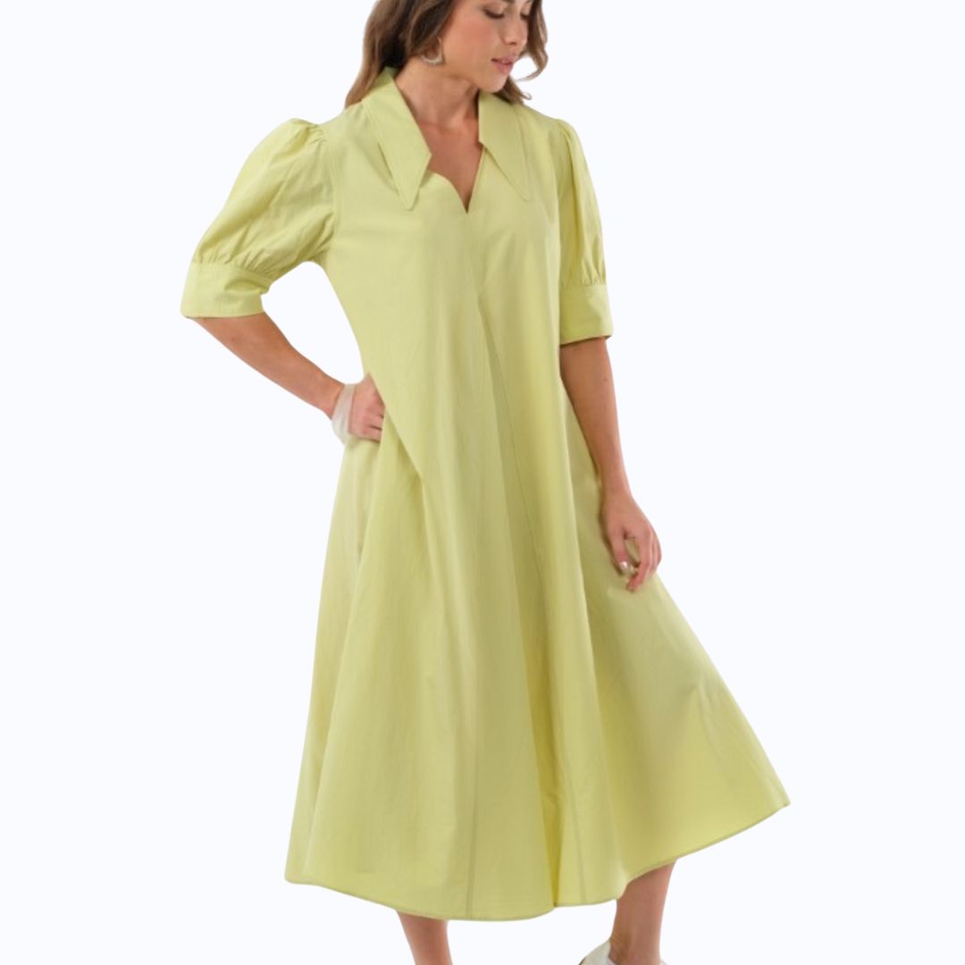 Long Inverted Pleat Dress