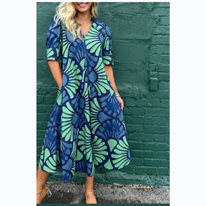Navy/Green Floral Dress Small Navy/Green Floral Dress Small