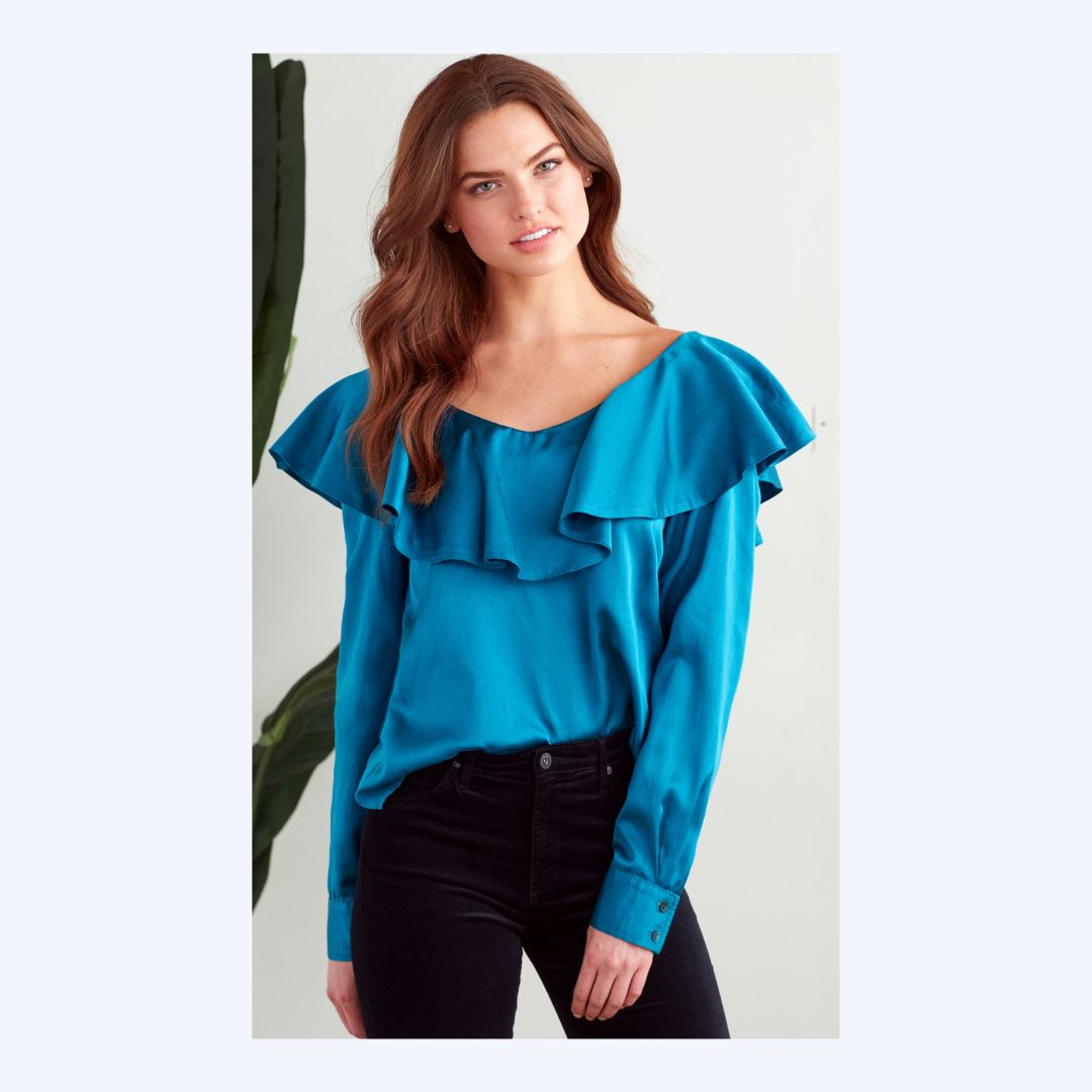 Finley Off-Shoulder Teal Top