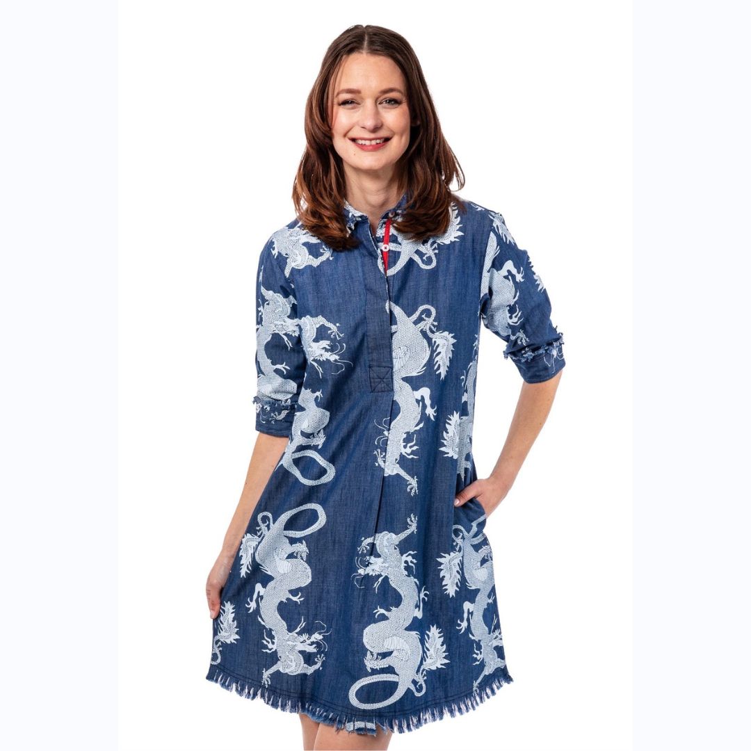 Blue Denim Dragon Dress