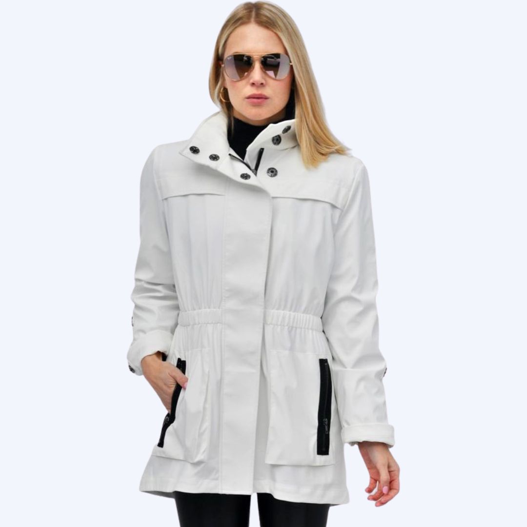 White and Black Anorak Jacket
