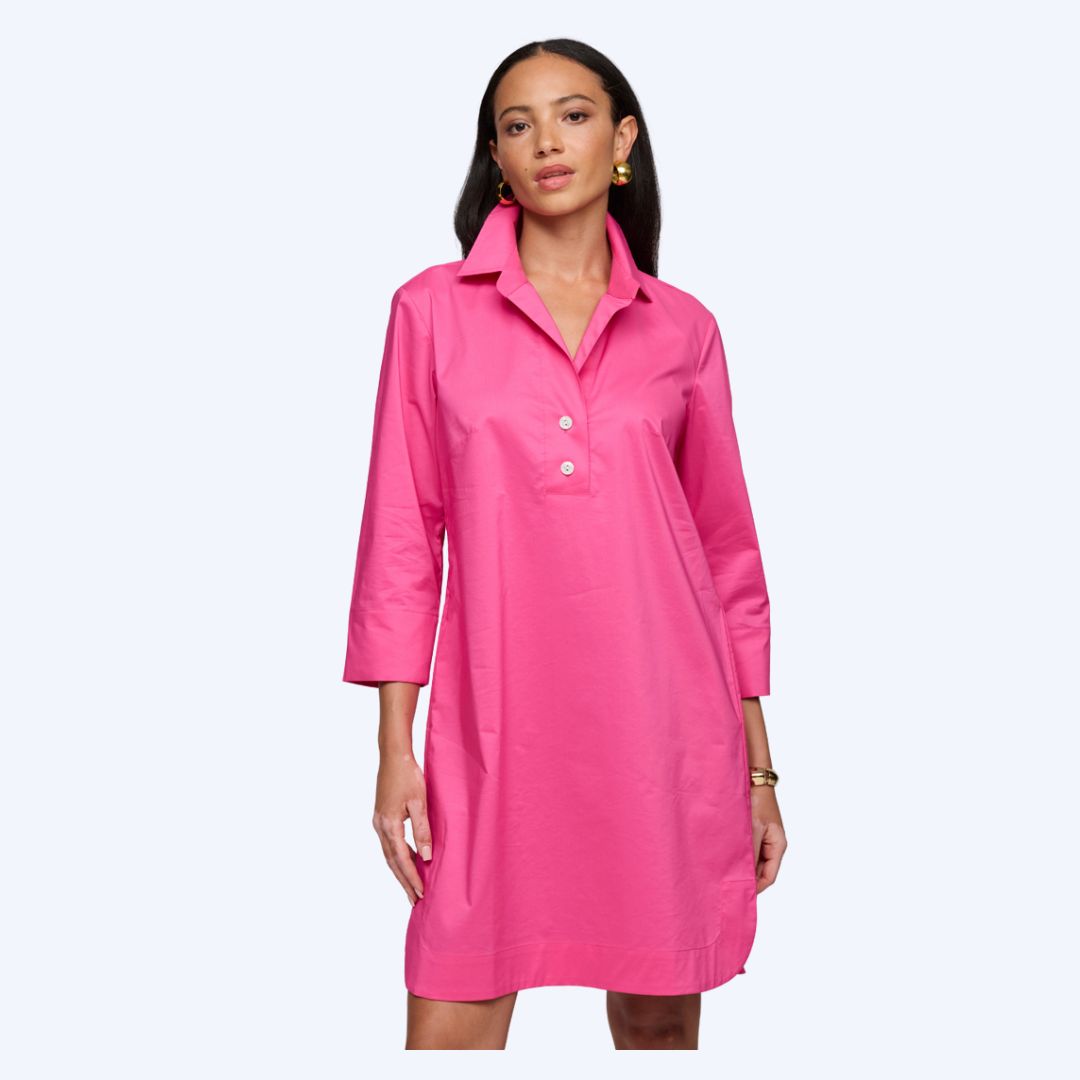 Hot Pink Hinson Wu 3/4 Sleeve Aileen Dress