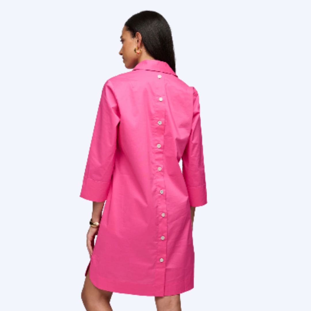 Hot Pink Hinson Wu 3/4 Sleeve Aileen Dress