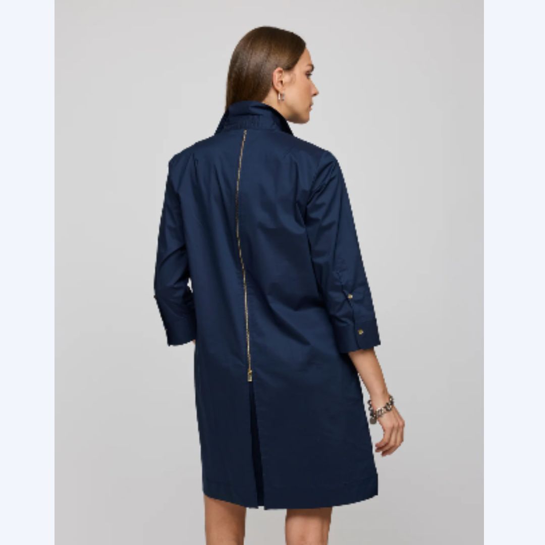 Alessa Navy Zip Front Dress