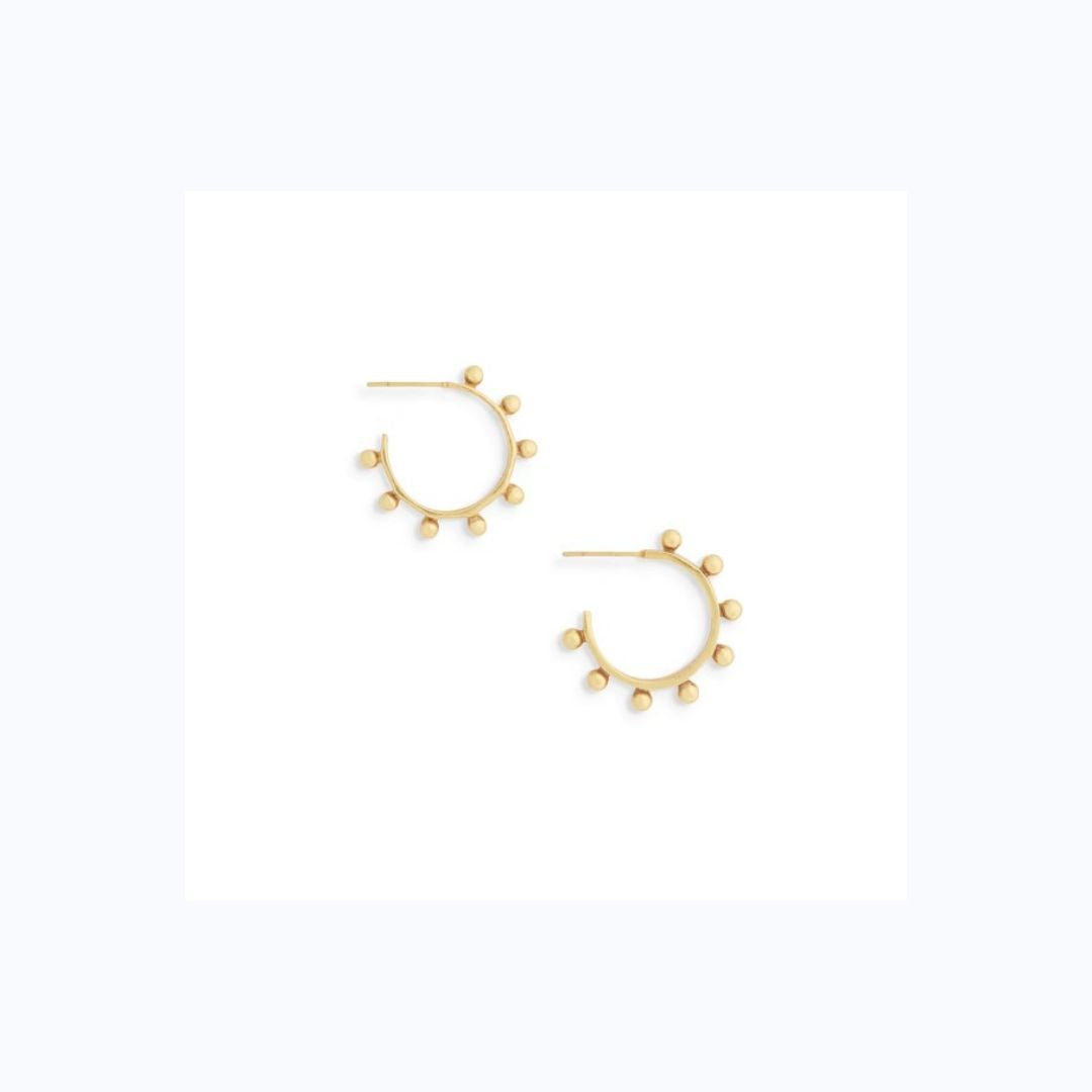 XSmall Gold Hoops With Gold Beads