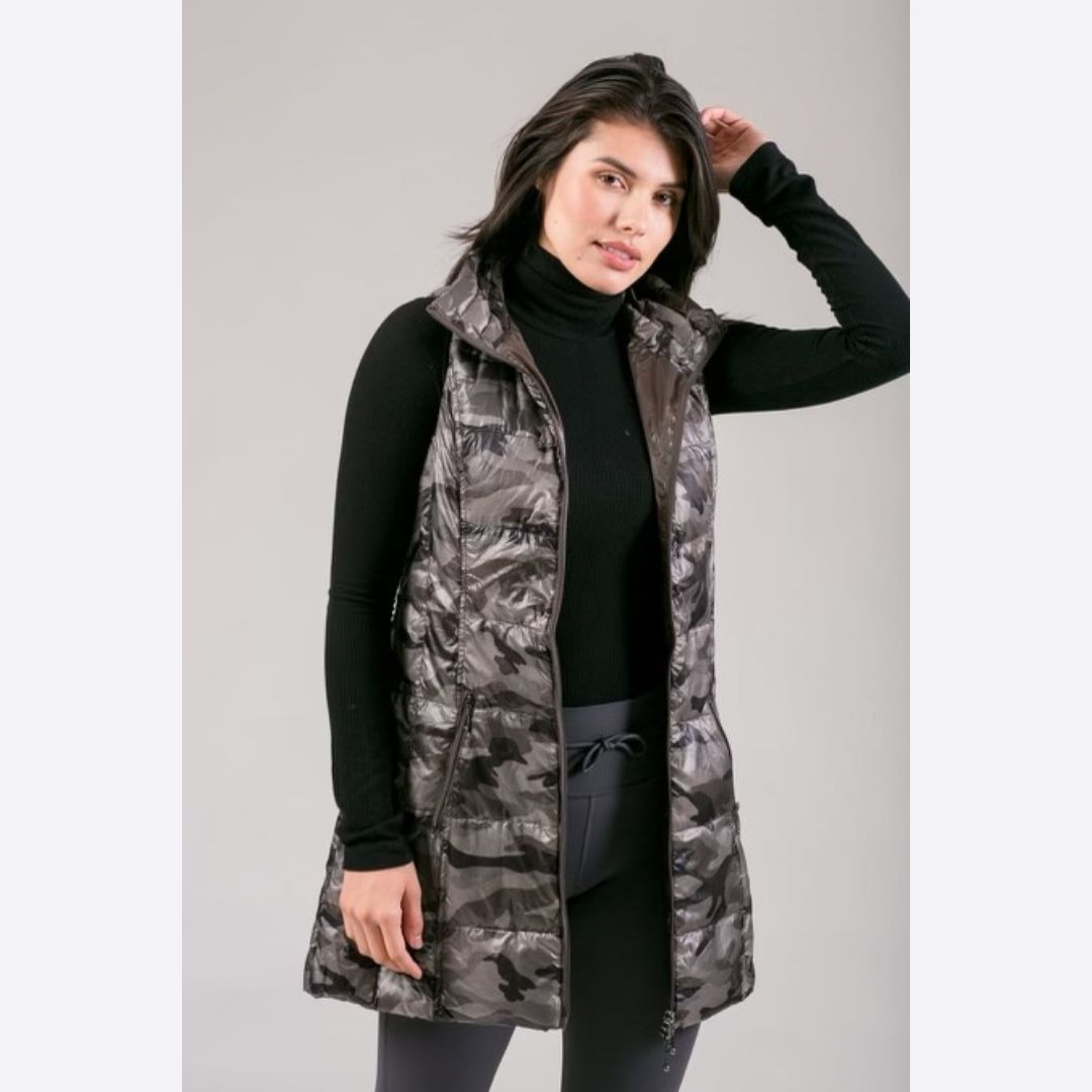Long on sale camo vest