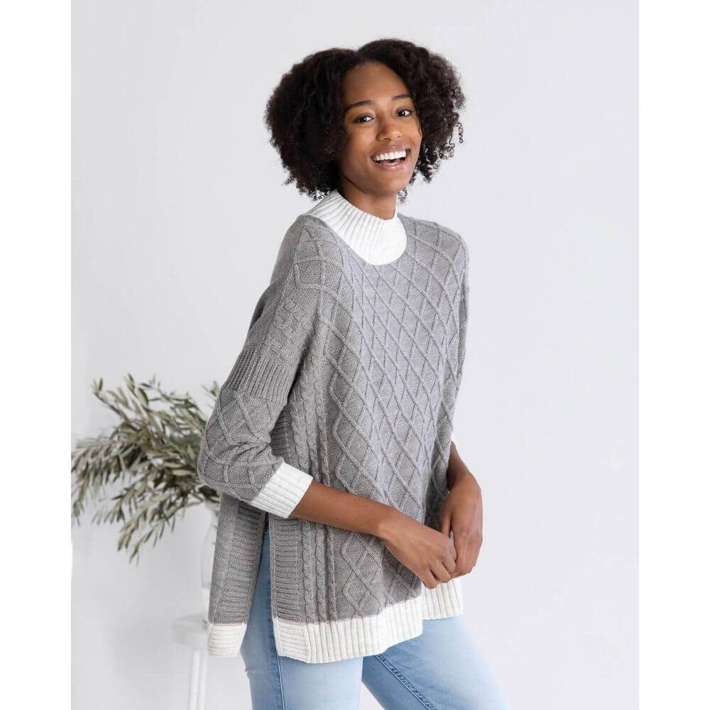 Two-Tone Lattice Sweater
