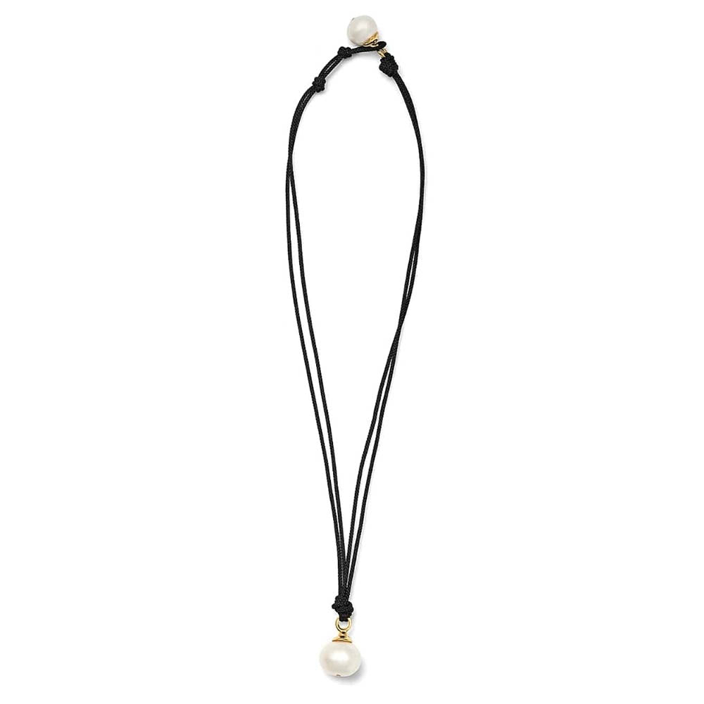 Pebble Pearl Cord Necklace