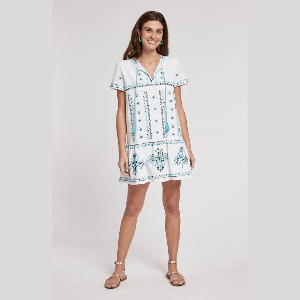 White Embroidered Summer Dress