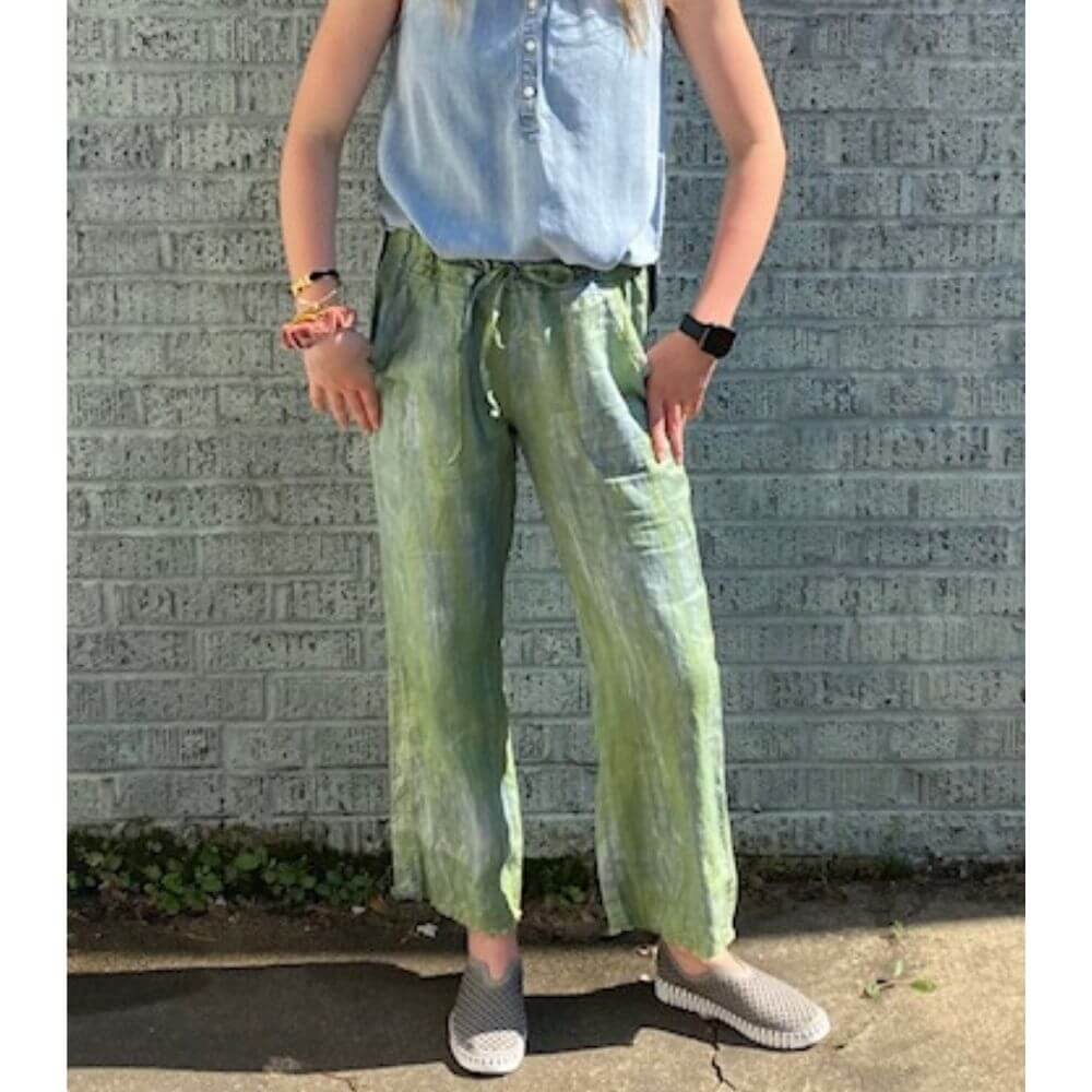 Tie-Dyed Easy Linen Pants