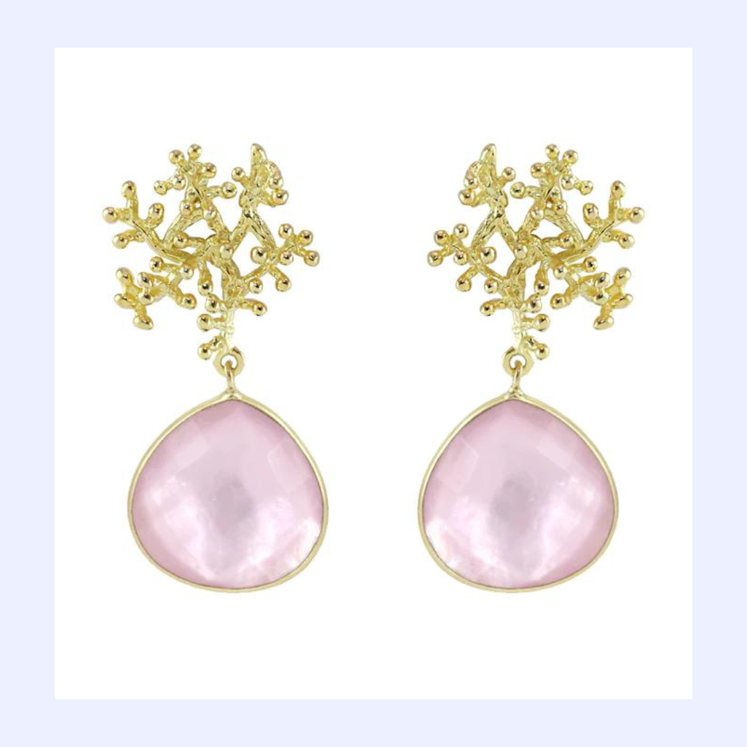 Coral-Inspired Rose Quartz Earrings