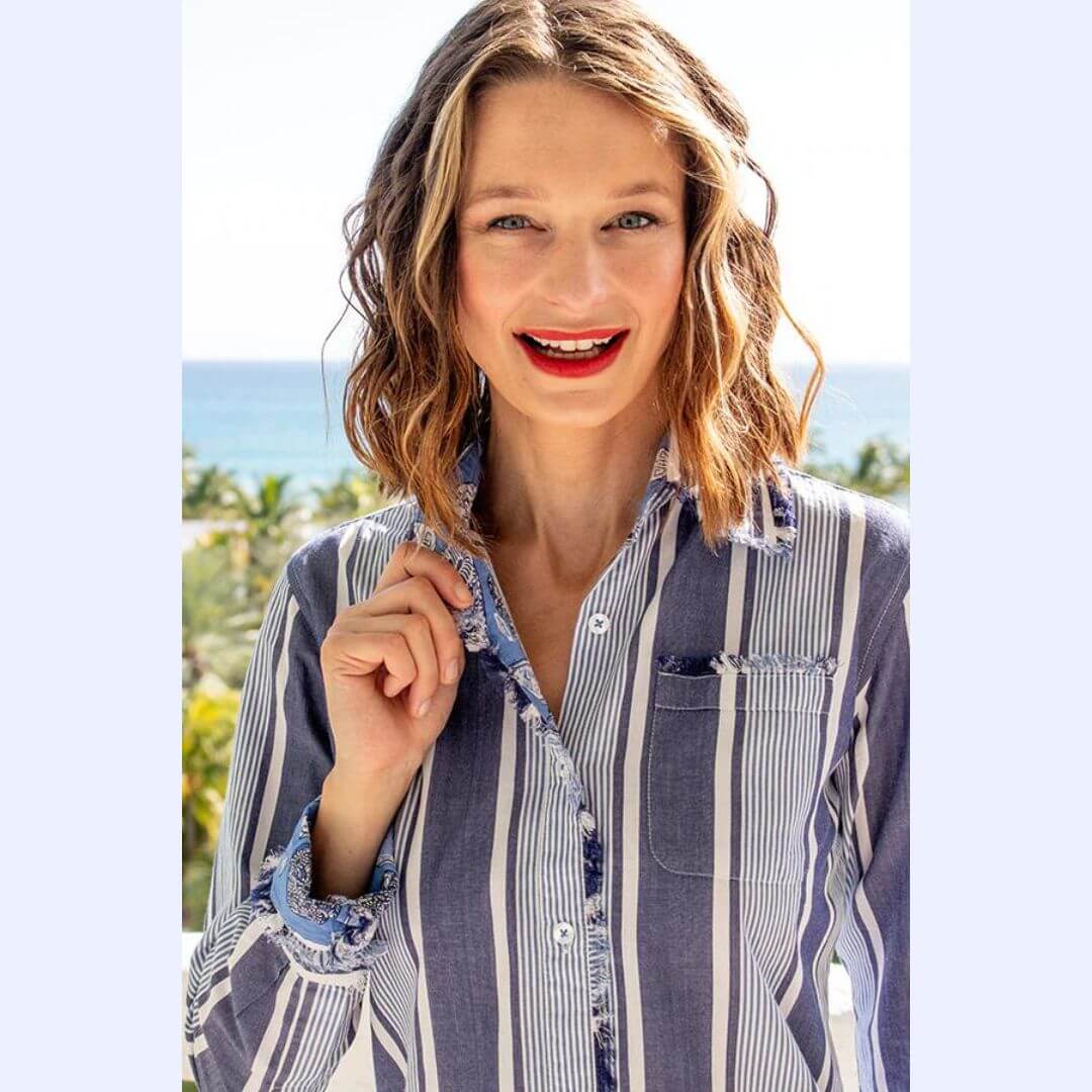 Summer Stripes Fringed Shirt