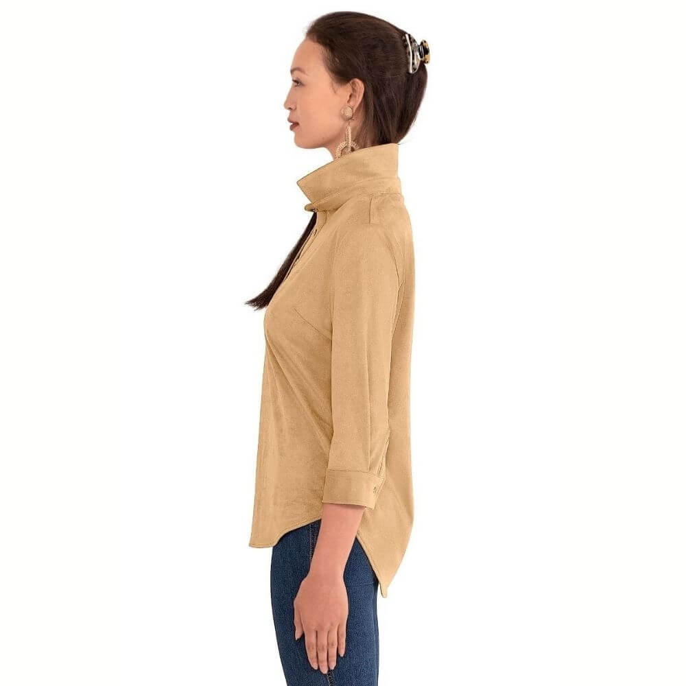 Faux Suede Popover Top