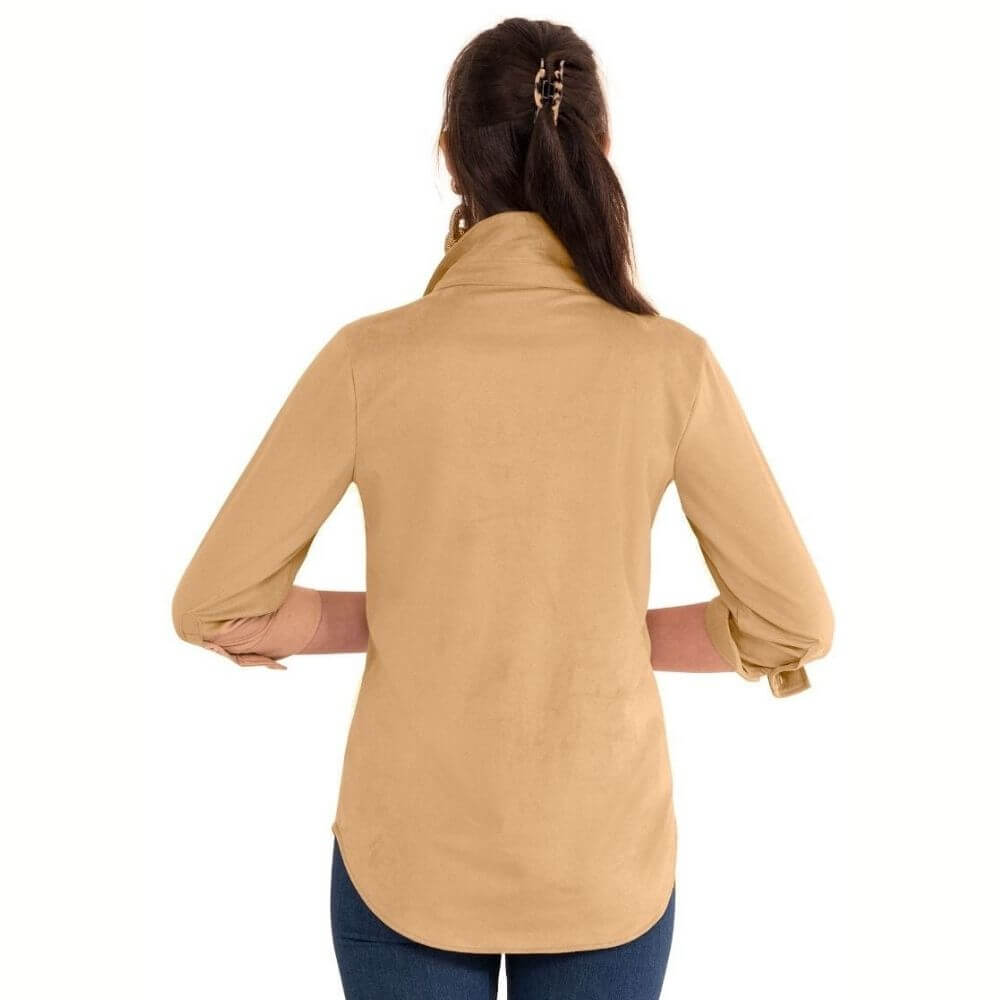 Faux Suede Popover Top