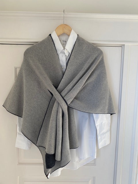 Reversible Italian Wrap-Charcoal/Light Grey